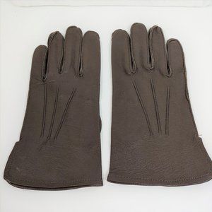 Vintage Steinberg Bros. Black Wool Lined Leather Driving Gloves - Size: 7